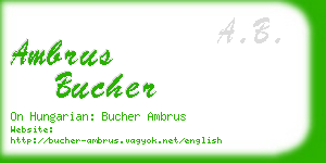 ambrus bucher business card